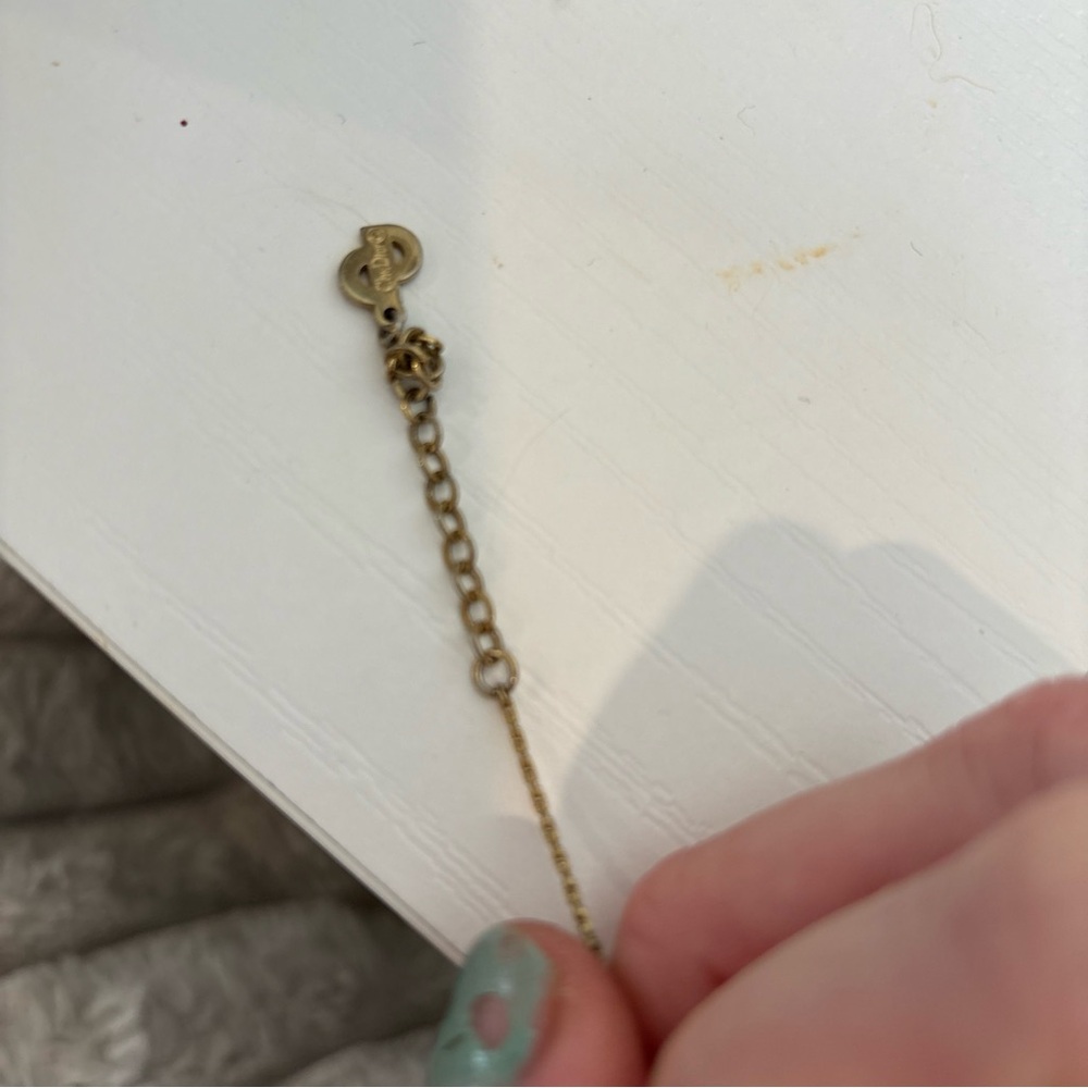 Christian Dior Vintage Gold Pendant Necklace with Clear Stone - Women Jewelry - Picture 10 of 13